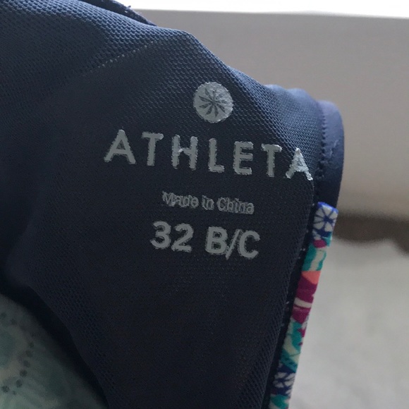 SOLD Athleta Tankini Top Milticolor Blue Swim Top 32B/C - Picture 4 of 8